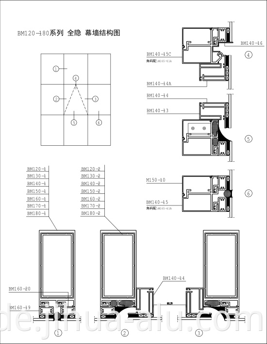 Structural Hidden Frame Stick Glass Aluminum Curtain Walls